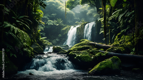 Beautiful waterfall in the forest 