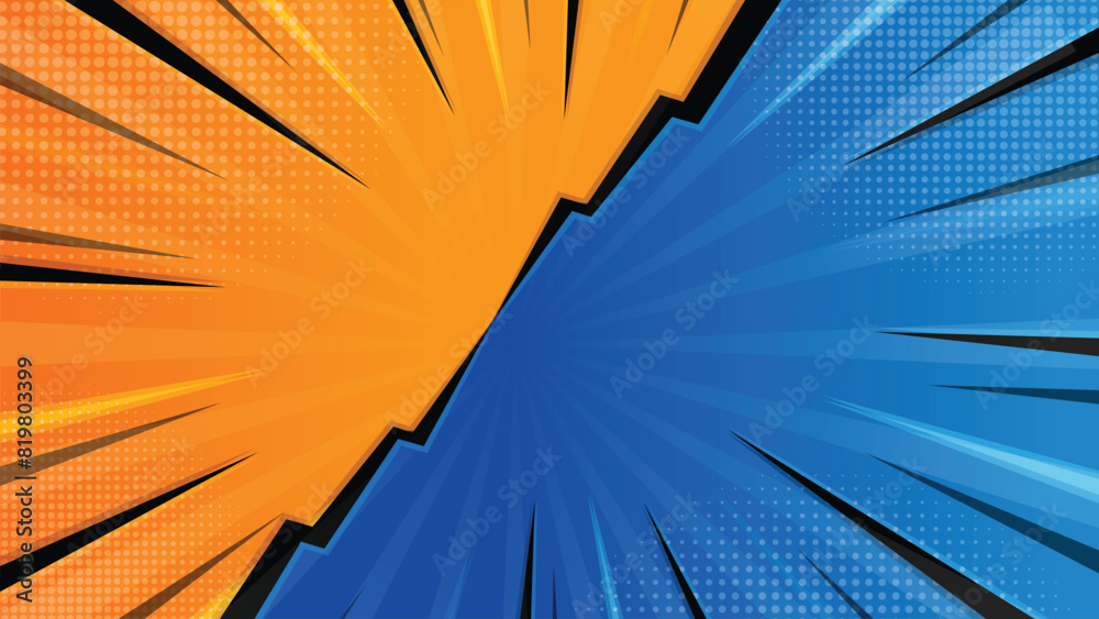 Obraz premium battle design comics lightning style background