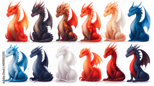 Dragon stickers collection © EwaStudio