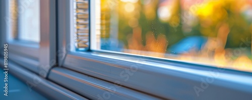 A professional sealing gaps for energy efficiency - selective focus on the application of the sealant - vibrant, Multilayer, around windows and doors of an eco-friendly home photo