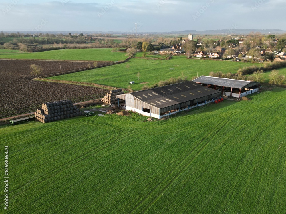 Scenic rural landscape featuring an industrial farm in Buckinghamshire Scenic rural landscape featuring an industrial farm in Buckinghamshire