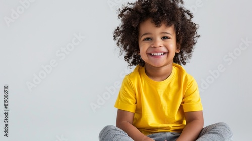 Happy Child with Curly Hair photo