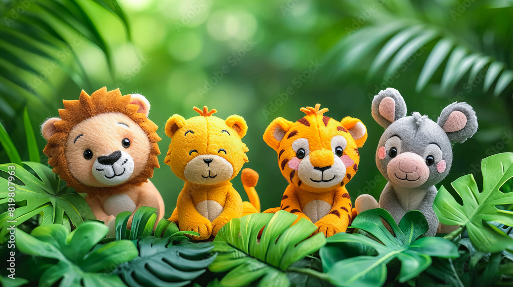 Cute Cartoon Animals in Nature. Jungle Friends Cute Cartoon Animals in Nature. Jungle Friends