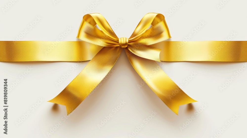 Gold color Christmas ribbon with shadow, xmas wrap element template Gold color Christmas ribbon with shadow, xmas wrap element template