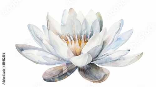 This watercolor illustration of a lotus flower is suitable for yourga centers and logos  natural cosmetics  health care  and Ayurvedic products