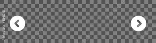 Two White Pagination Arrows on a Grey Checkered Background. White arrows for Pages Turn on Carousel Posts. Vector Illustration.