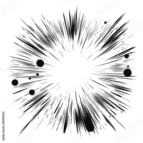 Comic Radial Speed Lines Monochrome Explosion Paint Splatter