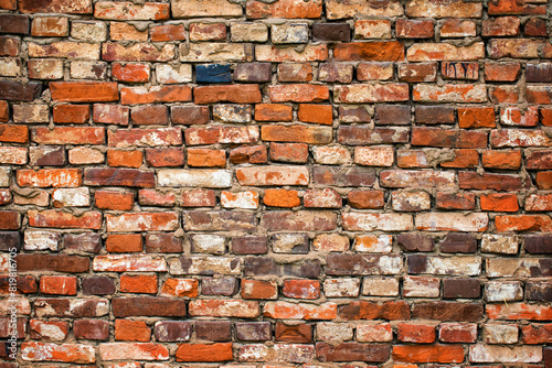 loft brick wall as wallpaper, old masonry texture