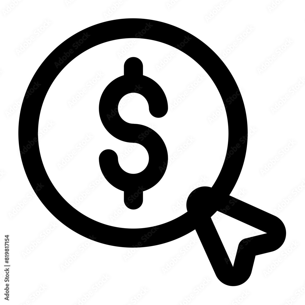 Pay Per Click Icon in Line Style Pay Per Click Icon in Line Style