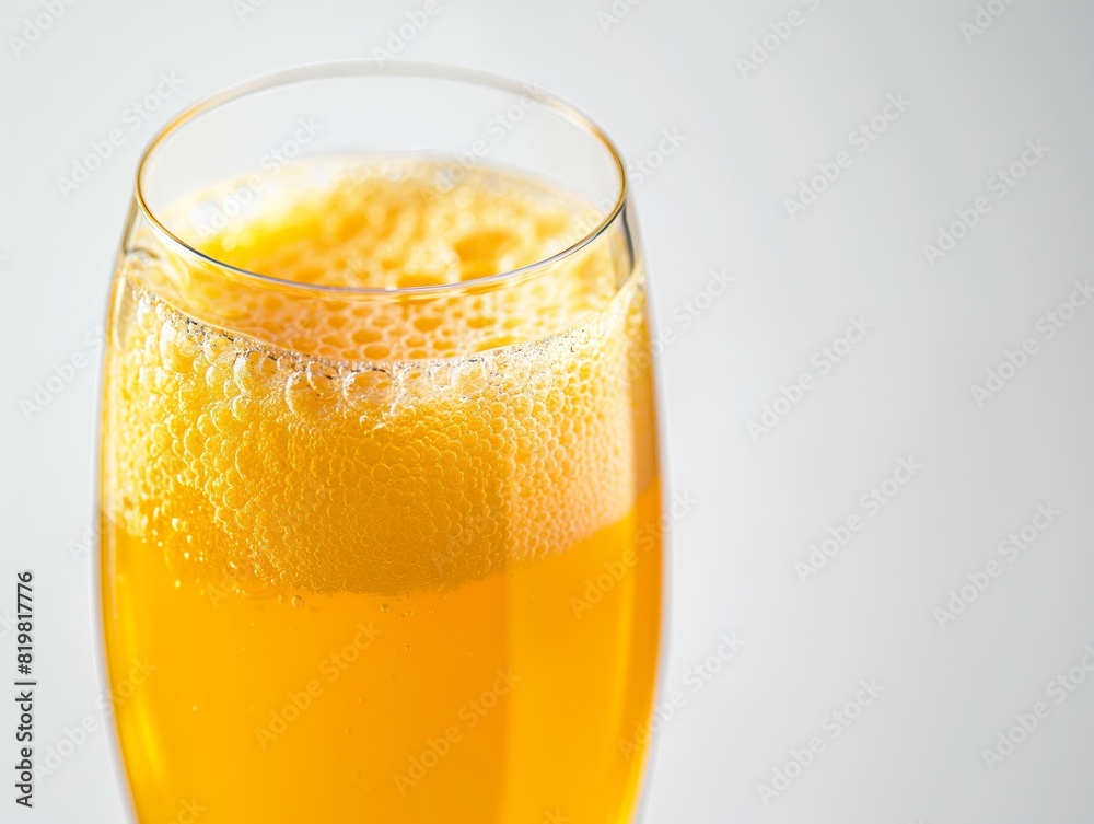 clear champagne flute filled with mimosa clear champagne flute filled with mimosa