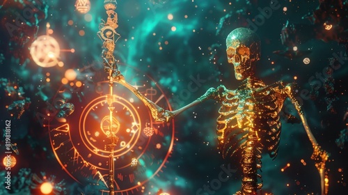 Golden Skeletons Mystical Arcane Power in a Dark Setting