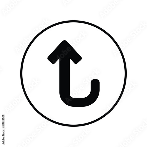 turn up icon with white background vector stock illustration