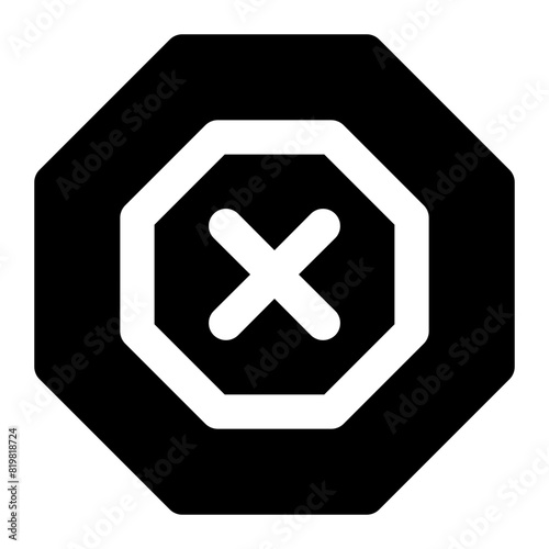 Ad Blocker Icon in Solid Style