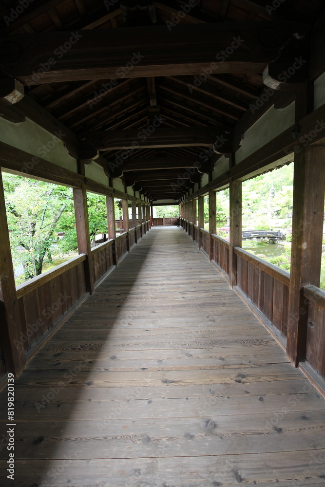 Roofed corridor in Seiryo-ji Temple, Kyoto, Japan Roofed corridor in Seiryo-ji Temple, Kyoto, Japan