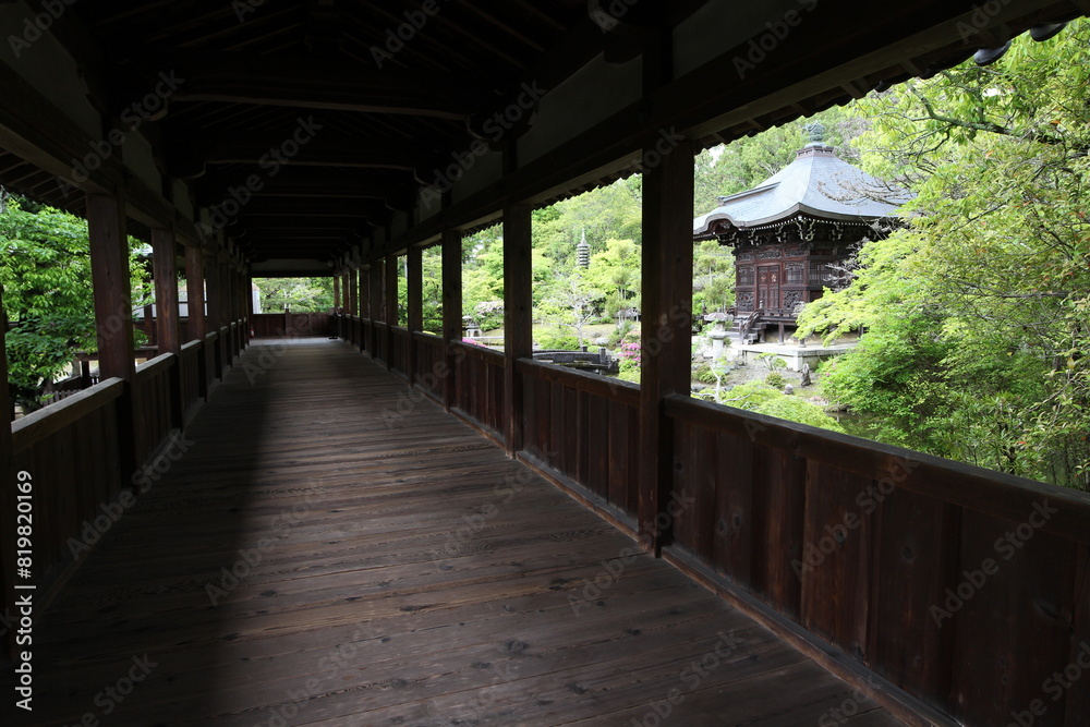 Roofed corridor in Seiryo-ji Temple, Kyoto, Japan Roofed corridor in Seiryo-ji Temple, Kyoto, Japan