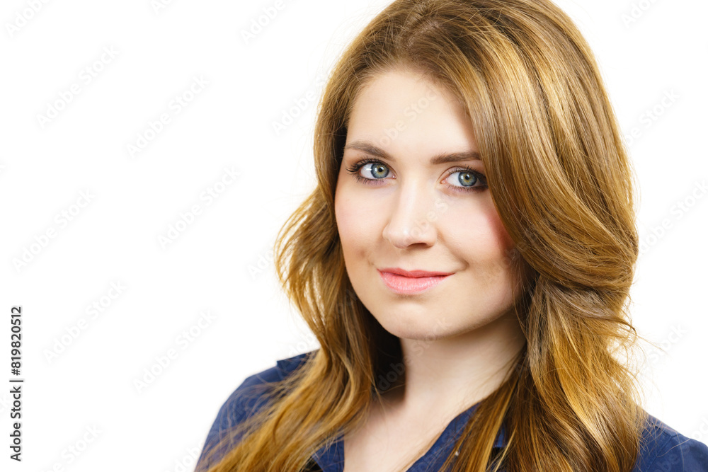 Woman with long healthy brown hair