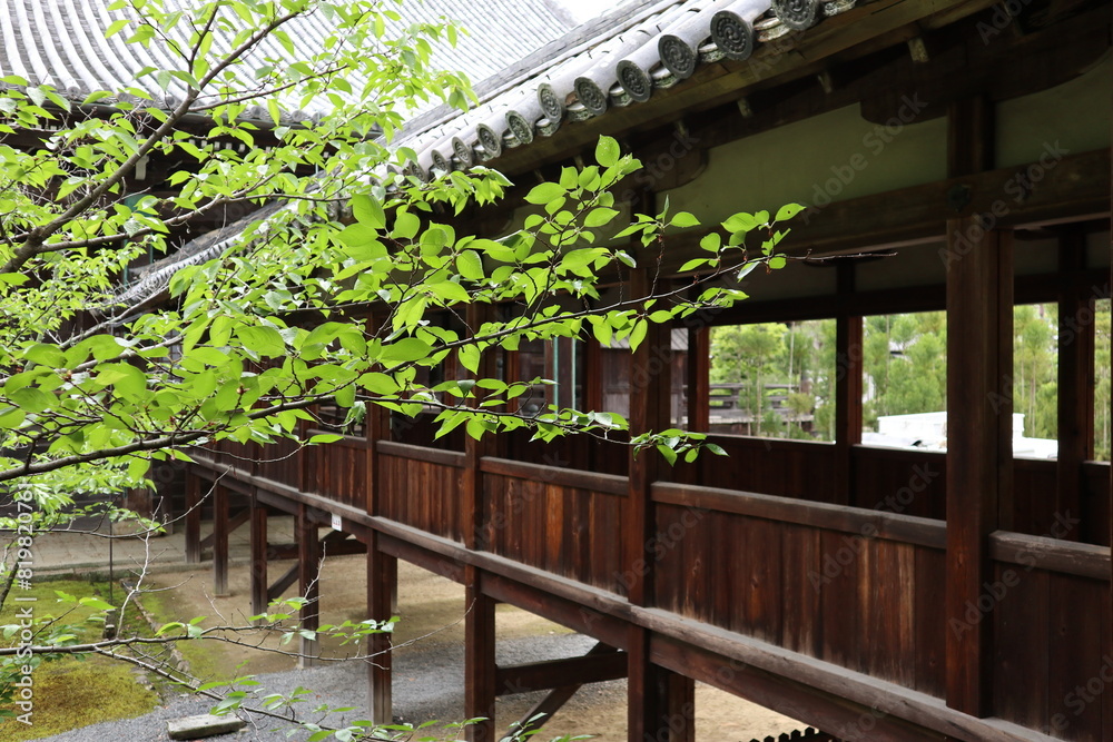 Roofed corridor in Seiryo-ji Temple, Kyoto, Japan Roofed corridor in Seiryo-ji Temple, Kyoto, Japan