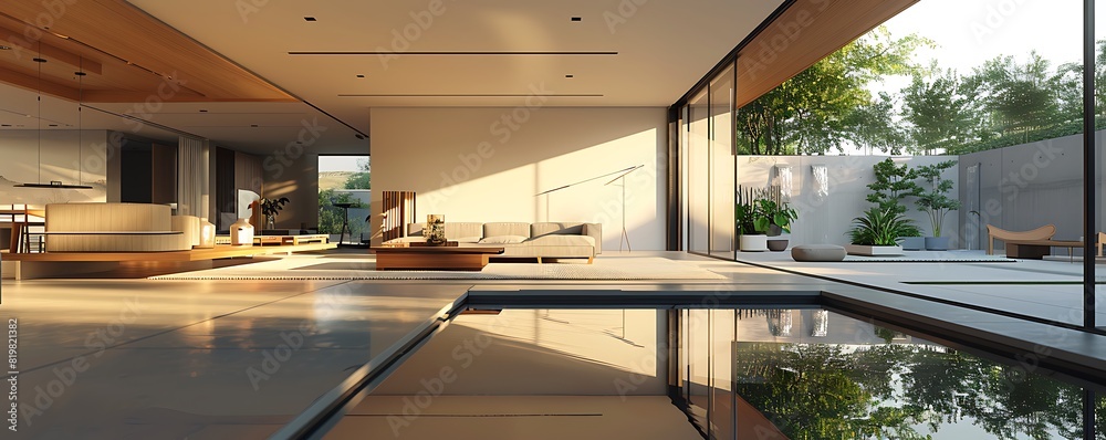 Fototapeta premium modern living room with an open-plan design