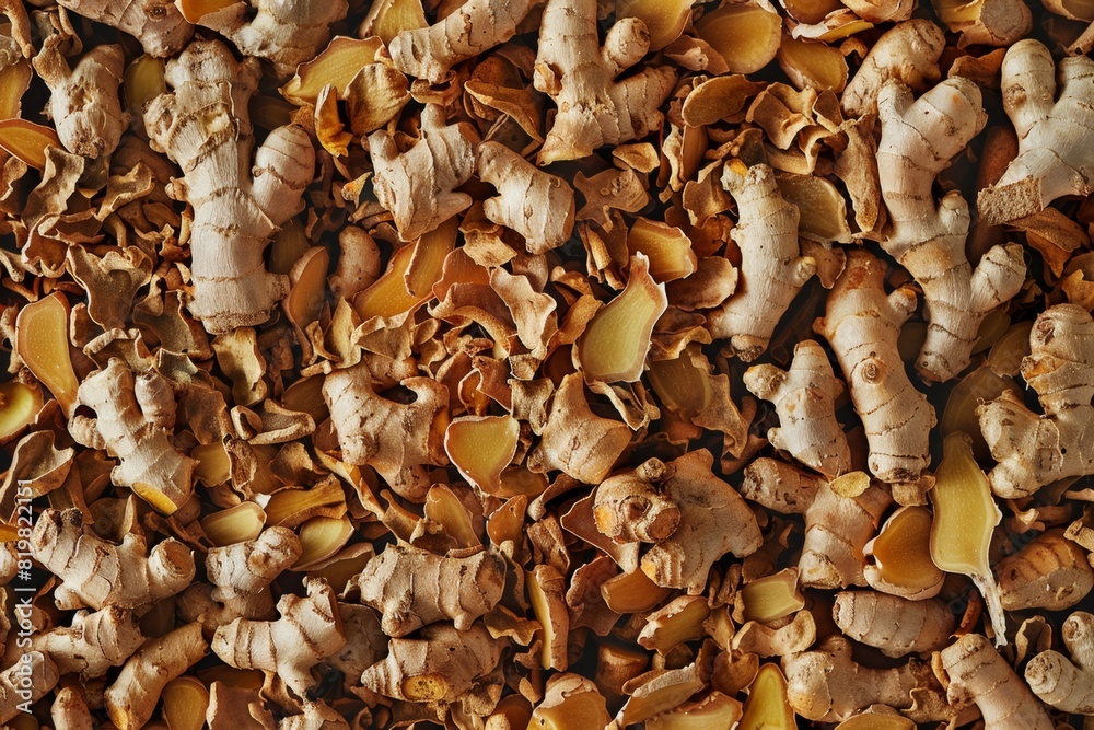 Ginger root texture background, dry zingiber officinale pattern, turmeric mockup, dry spice seasoning Ginger root texture background, dry zingiber officinale pattern, turmeric mockup, dry spice seasoning