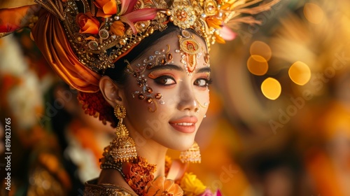 Traditional Balinese dancer portrait photo