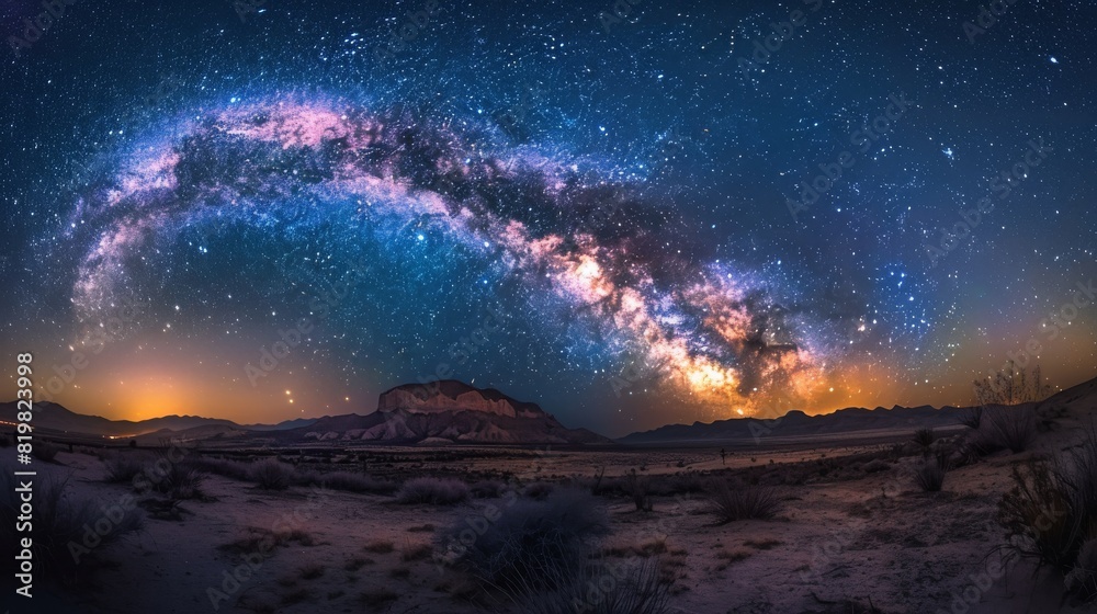 Stunning Milky Way Arc Over Desert Landscape