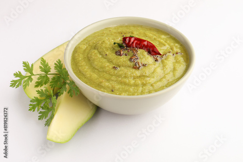 Obraz na plátně Green mango chutney, also known as raw mango chutney, is an Indian chutney prepa