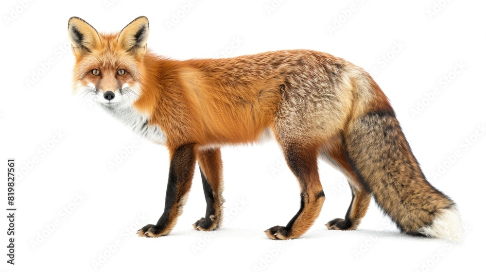 Fototapeta premium A red fox standing on a white surface, suitable for various projects