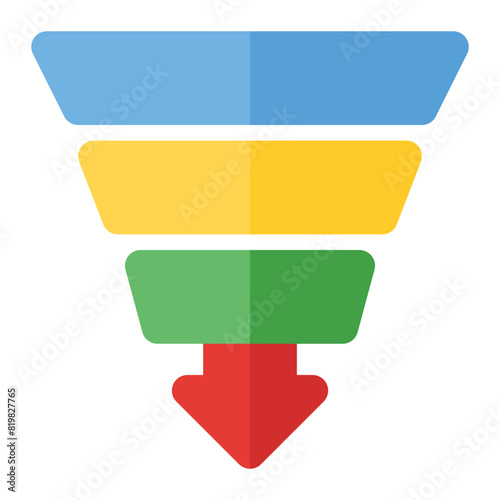 Sales Funnel Icon in Flat Style