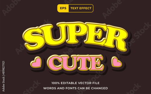 Editable Text effect Super cute Modern style 3D cartoon