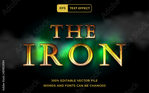 Editable Text effect The iron Modern style 3D movie