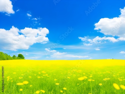 landscape with yellow flowers
