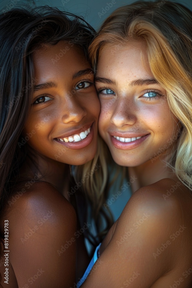 Two beautiful women posing for a picture, suitable for social media or fashion blog Two beautiful women posing for a picture, suitable for social media or fashion blog