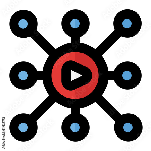 Viral Icon in Filled Line Style