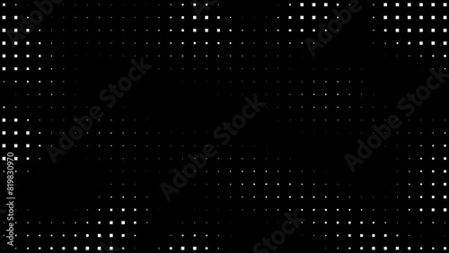 4k Abstract dynamic with white dots squares on transparent background (alpha channel). Motion modern animation. Trendy wavy banner template. Texture halftone dots pattern. Dotted animated gradient 