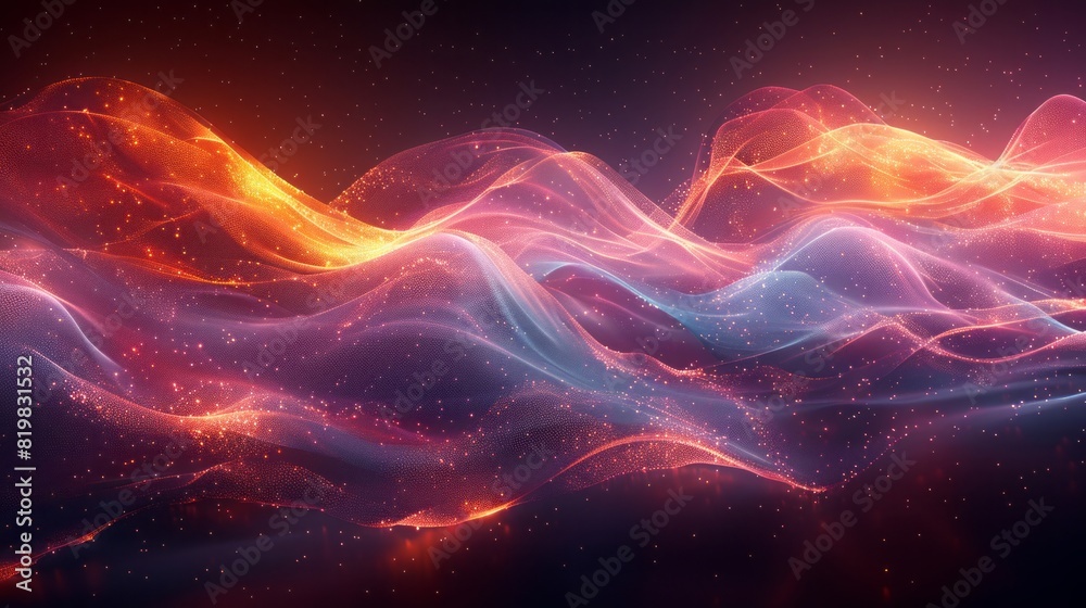 Energy lines, glowing waves in the dark, vector abstract background. Energy lines, glowing waves in the dark, vector abstract background.