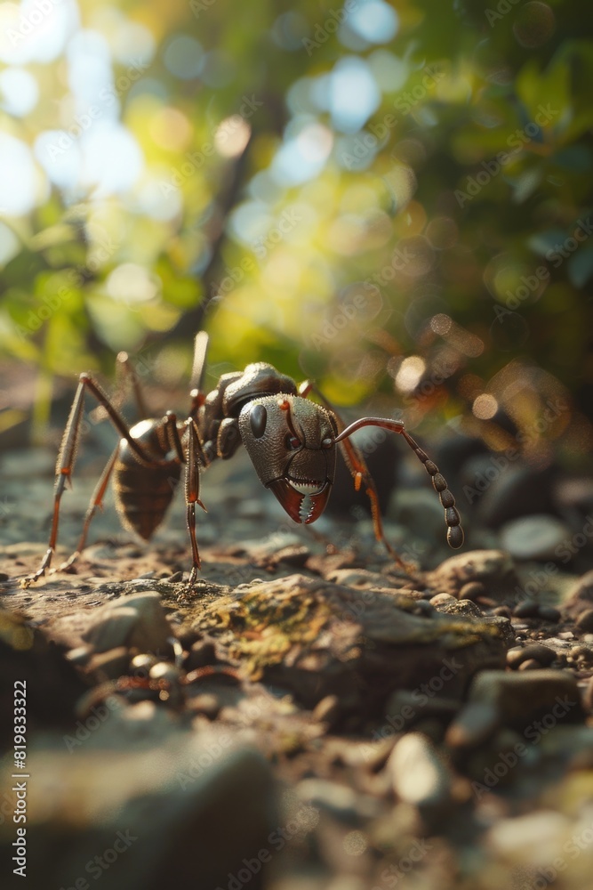Detailed close up of a bug on the ground, perfect for educational materials Detailed close up of a bug on the ground, perfect for educational materials