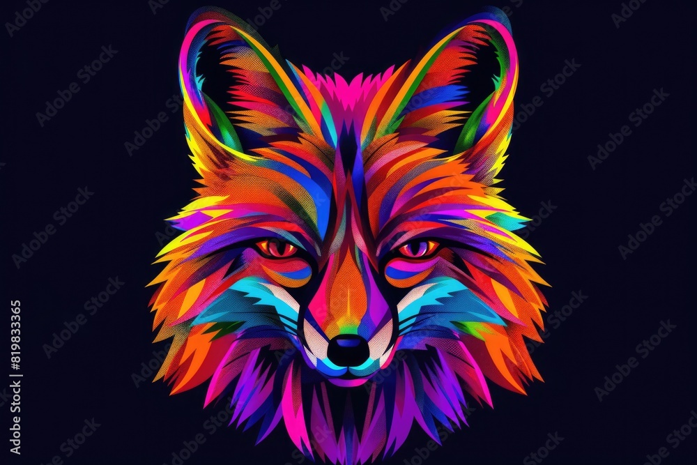 A vibrant fox against a dark backdrop. Perfect for wildlife themes A vibrant fox against a dark backdrop. Perfect for wildlife themes