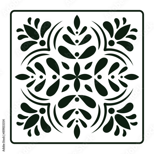 Tile with symmetrical natural elements