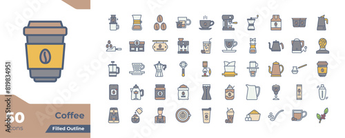 Coffee Filled Color Icons