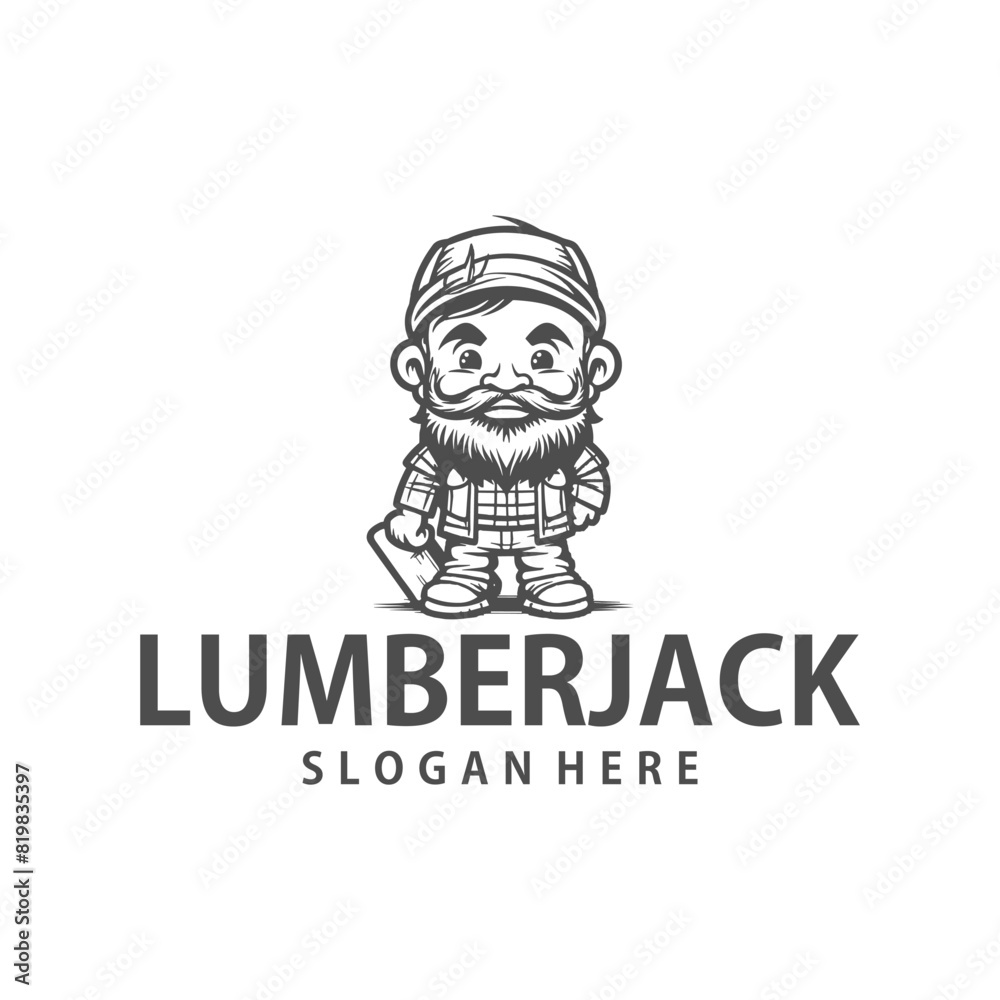 Lumberjack mascot logo vector illustration Lumberjack mascot logo vector illustration