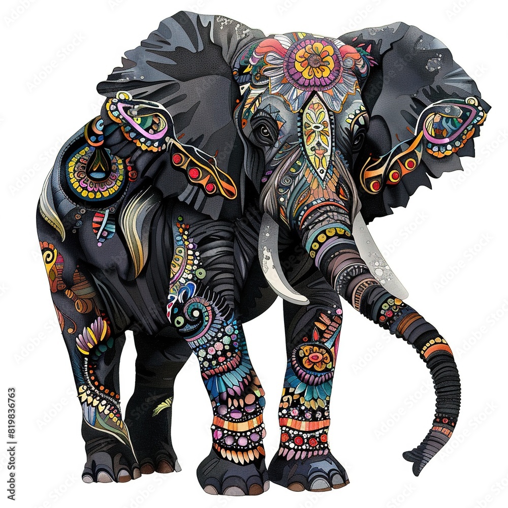 Obraz premium Elephant ethnic fusion fashion