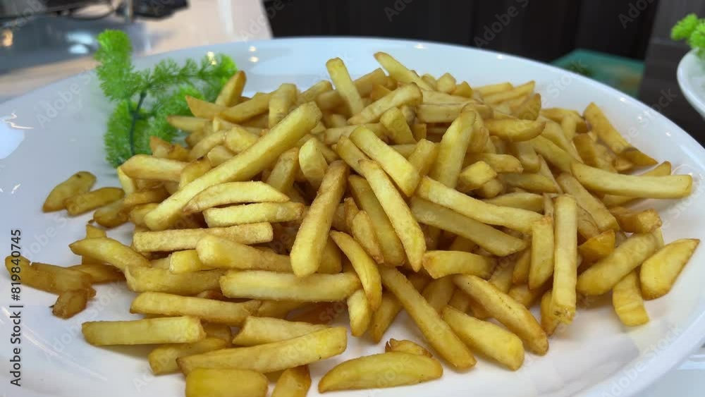 French Fries in a white dish on white background, Close up. French fries on a white plate French Fries in a white dish on white background, Close up. French fries on a white plate