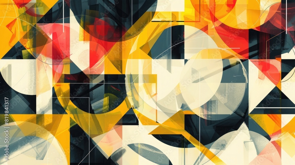 Fototapeta premium An abstract pattern of geometric shapes, creating a sense of depth and movement.