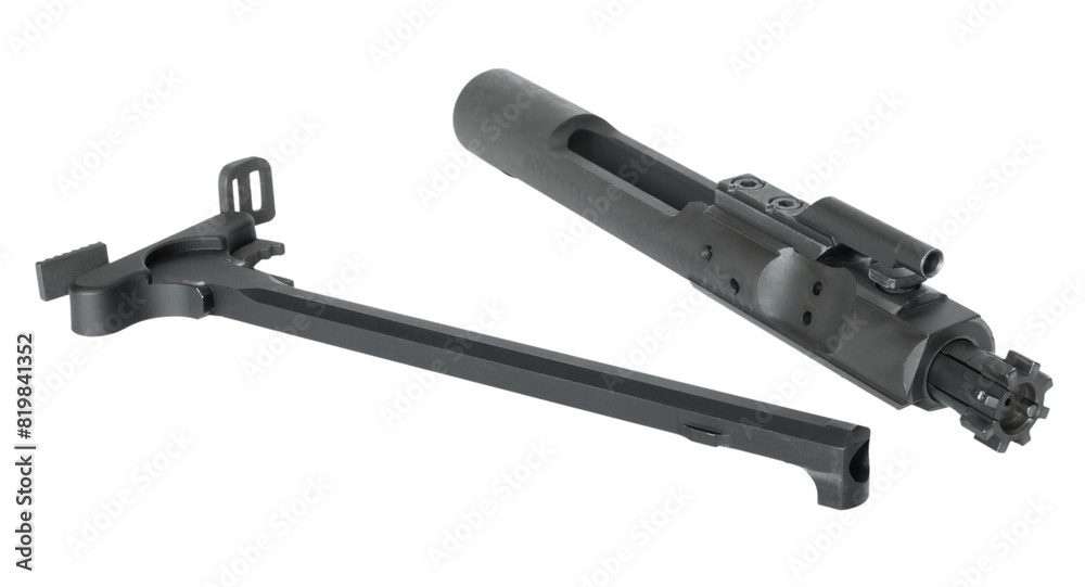 Charging handle and bolt carrier group with rotating bolt for on assault rifle Charging handle and bolt carrier group with rotating bolt for on assault rifle