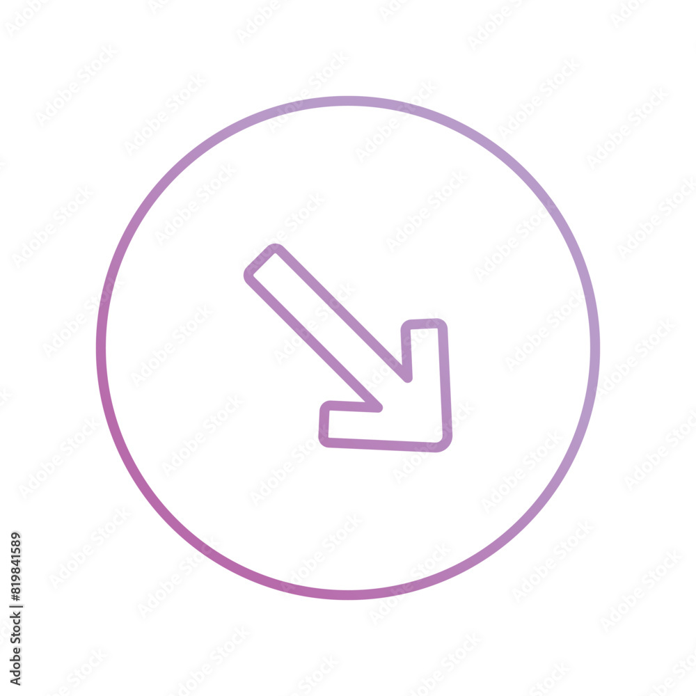 down right icon with white background vector stock illustration down right icon with white background vector stock illustration