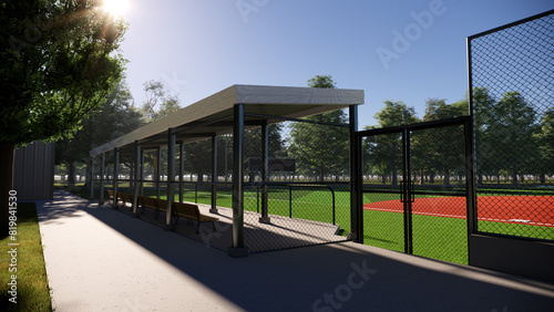 Wallpaper Mural baseball field dugout in the middle of the forest 3d rendering Torontodigital.ca