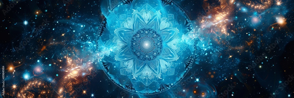 Εκτύπωση καμβά Mystical illustration of a mandala symbolizing spiritual enlightenment and the i