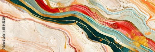 Abstract Marble Stone Pattern Texture with Gold and Multicolored Accents