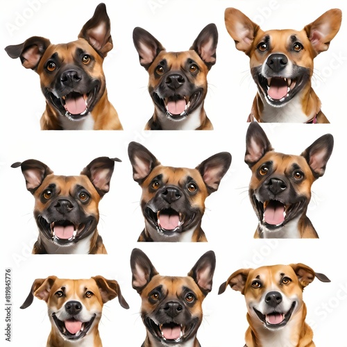 Set of funny dog heads