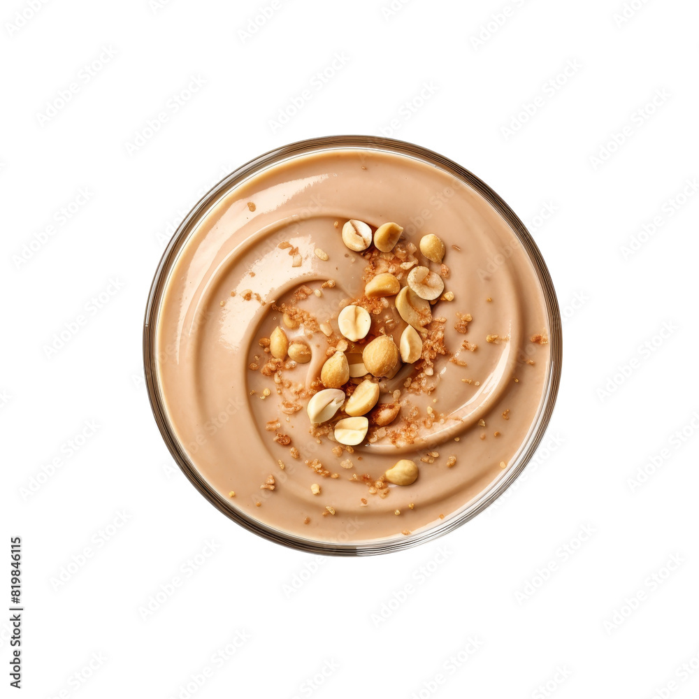 A glass of chocolate and peanut butter smoothie scroll isolated on transparent background, cut out, PNG. A glass of chocolate and peanut butter smoothie scroll isolated on transparent background, cut out, PNG.